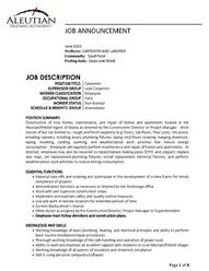 Sand Point Laborer-Carpenter